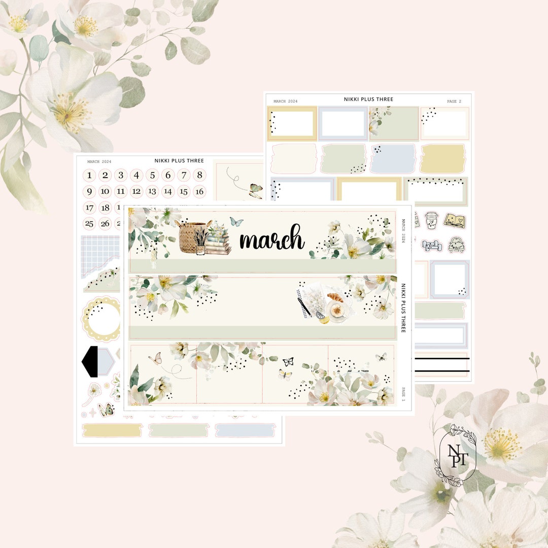 March 2024 Foiled Monthly Sticker Kit Premium Matte Light Gold Foil - Etsy