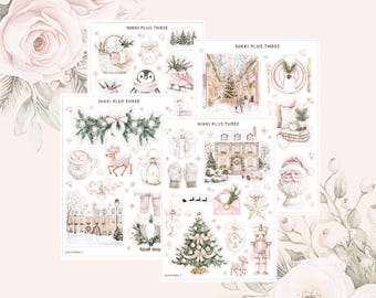 Pink Holiday - Journal Sticker Kit - Journal or Planner