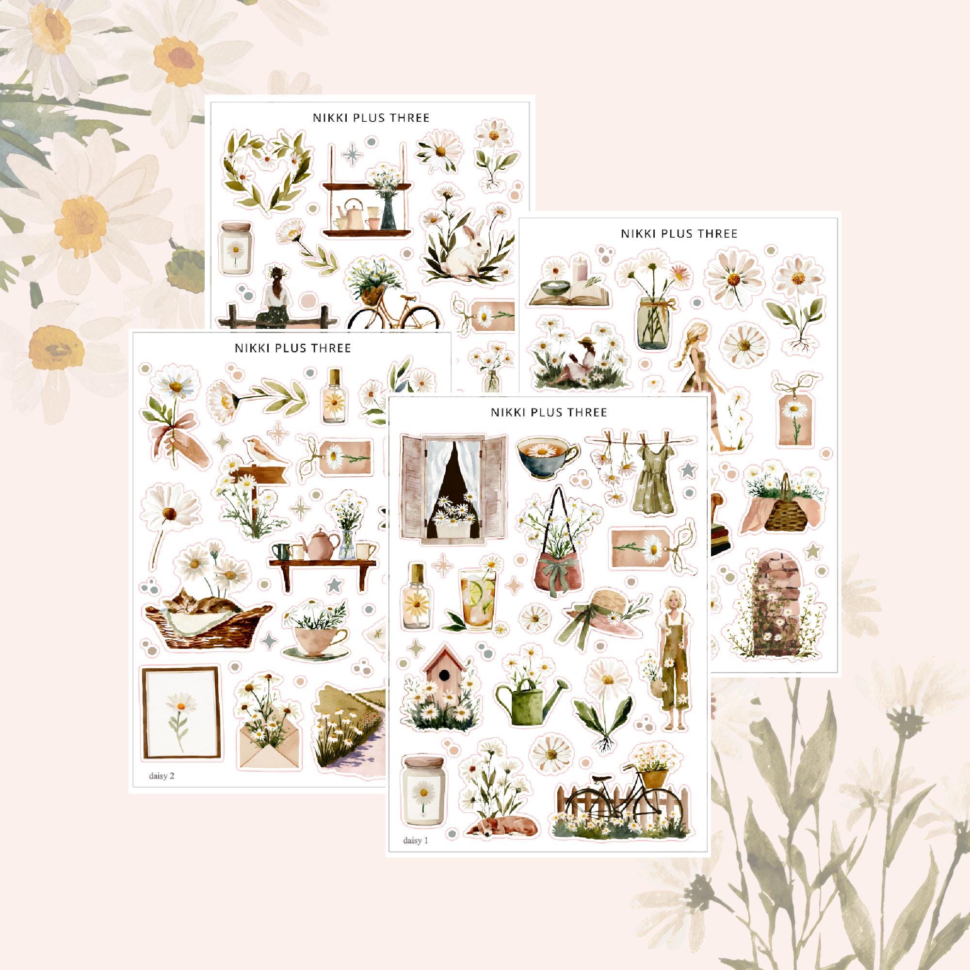 Daisy - Mini Journal Sticker Kit - Journal or Planner - Etsy