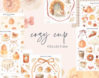 NEW Cozy Cup - Mood Board Journal Sticker Kit - Journal or Planner
