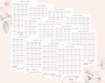 2026 DATES - Vol 1 - Journal Sticker Kit - Journal or Planner