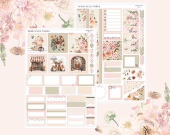 Cosecha a cuadros - Hobonichi Cousin - Kit de pegatinas semanales laminadas - Lámina dorada clara