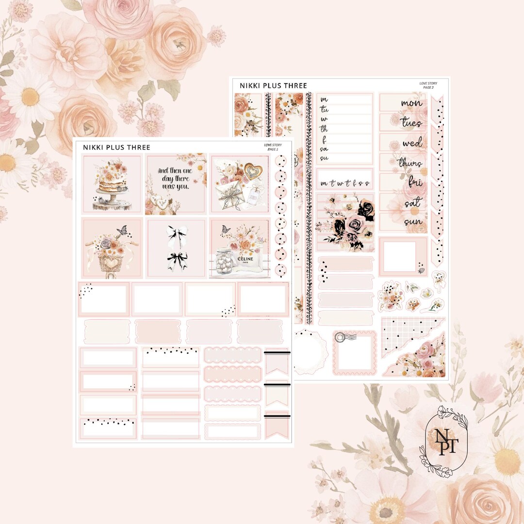 Love Story - Hobonichi Cousin - Foiled Weekly Sticker Kit - Light Gold ...