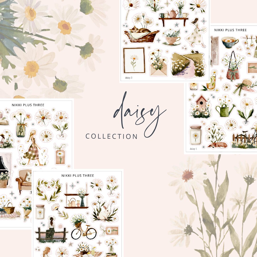 Daisy - Mini Journal Sticker Kit - Journal or Planner - Etsy