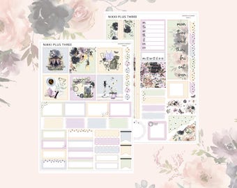 NUEVO Verano Medianoche - Hobonichi Cousin - Kit de pegatinas semanales con acabado metalizado - Lámina dorada clara