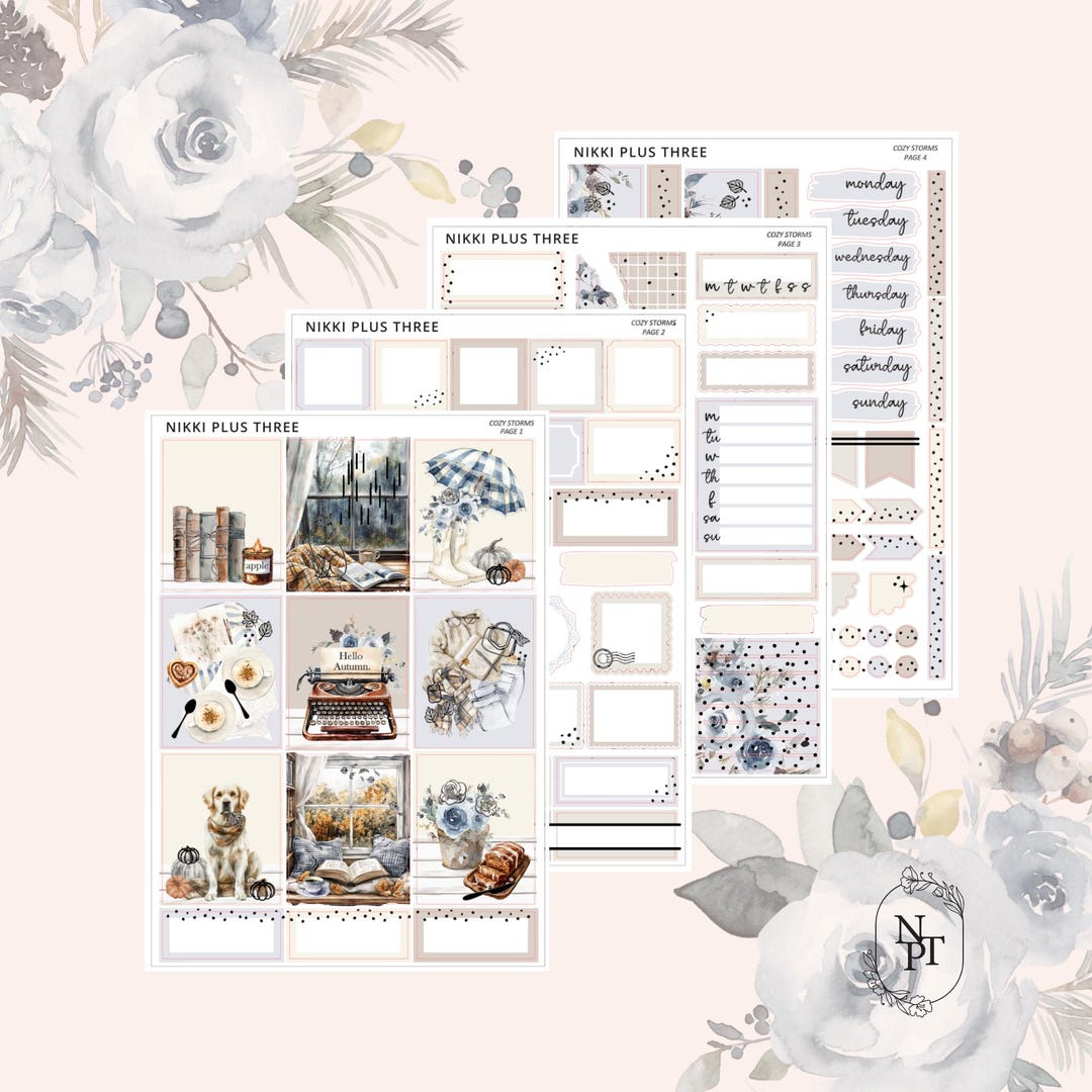 Cozy Storms - Foiled Weekly Sticker Kit - Premium Matte - Light Gold ...