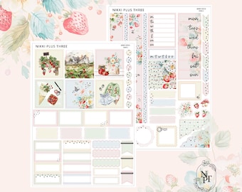 Berry Patch - Hobonichi Cousin - Foiled Weekly Sticker Kit - Light Gold Foil