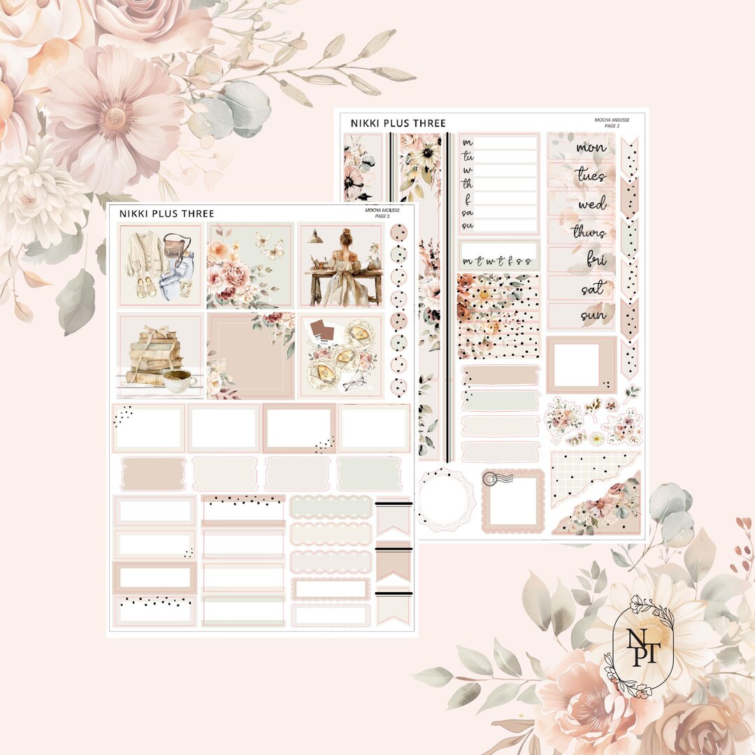 Mocha Mousse - Hobonichi Cousin - Foiled Weekly Sticker Kit - Light ...
