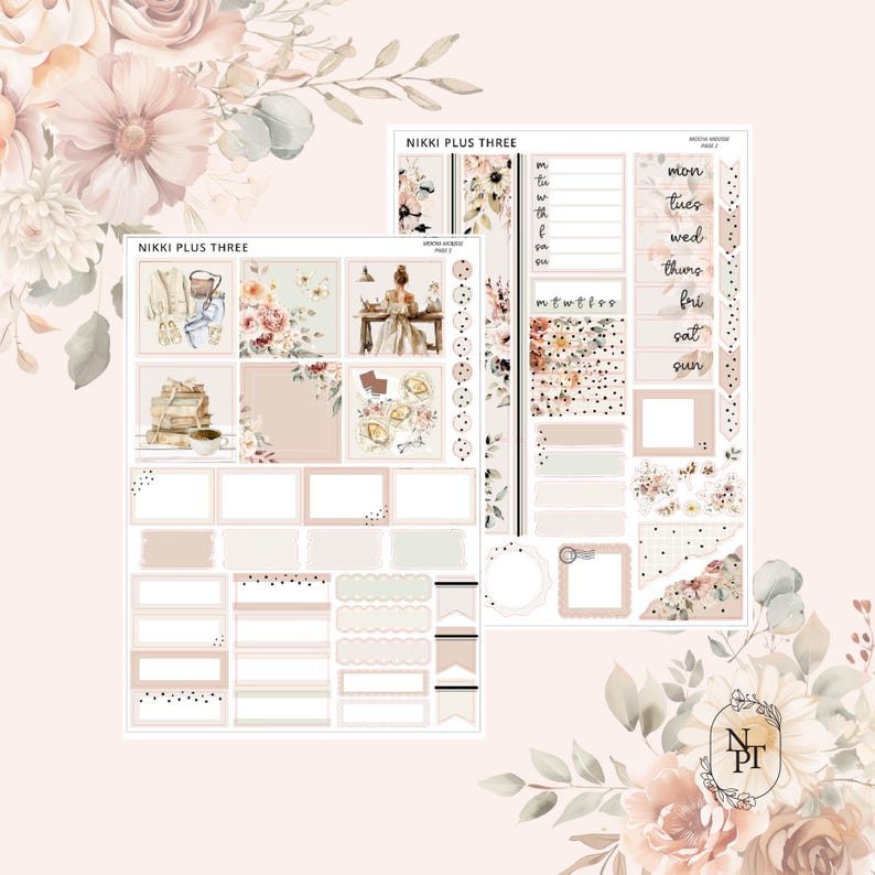 Mocha Mousse - Hobonichi Cousin - Foiled Weekly Sticker Kit - Light ...