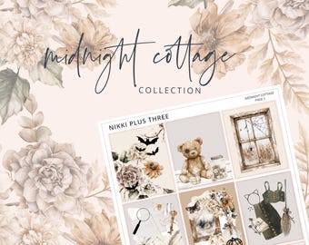 NEW Midnight Cottage - Foiled Weekly Sticker Kit - Premium Matte - Light Gold Foil