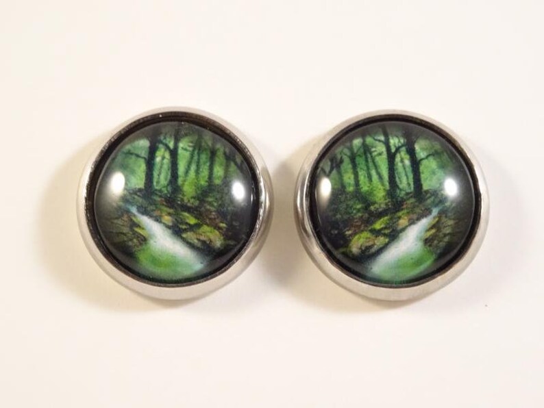 Earrings glass motif Ancient Dragonfly Green