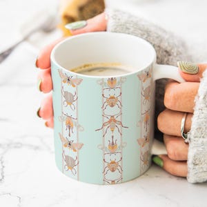 Insect Mug: Aqua Bug 11 oz Ceramic Coffee Cup - Entomologist Gift
