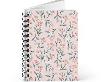Blossom Trails Spiral Bound Journal – Lined Pages Notebook with Delicate Floral Design for Writers and Artists