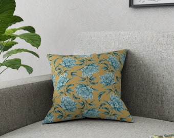 Monochrome Peony Broadcloth Pillow