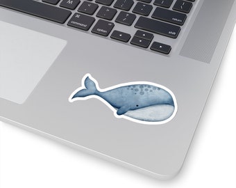 Gentle Giant Watercolor Whale Kiss-Cut Sticker