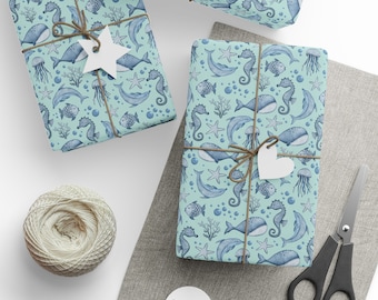 Whimsical Ocean Creatures Kids Wrapping Papers