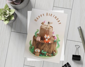 Woodland Kids 5 x 7 Birthday Postcard Bundle (envelopes included)