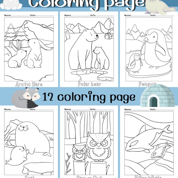 Arctic Animals Coloring page | winter animals