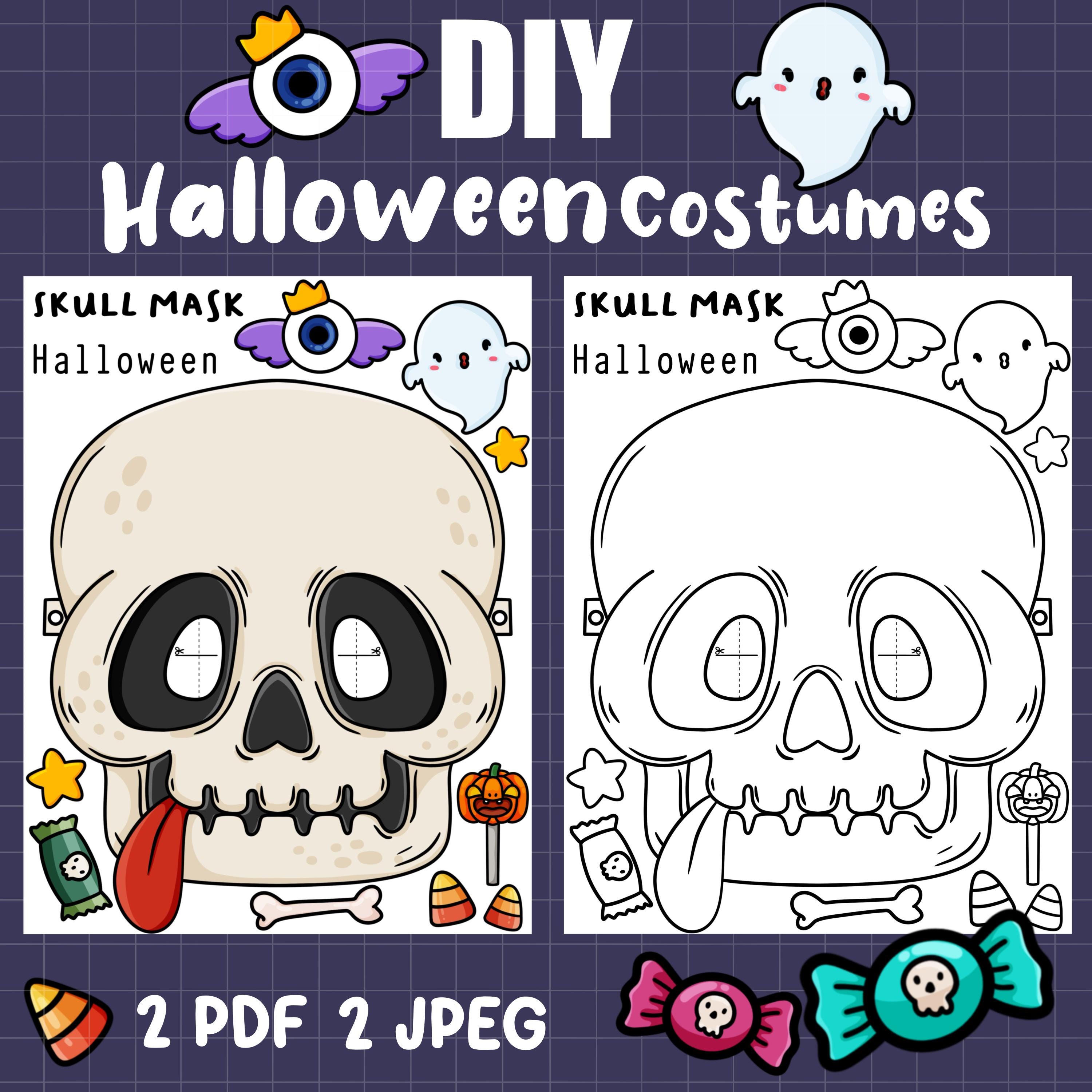 DIY Halloween Mask Printable Skull Mask Kids Halloween Craft Skull Mask