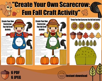 Create Your Own Scarecrow Fun Fall Craft Activity ScarecrowTemplate Farm