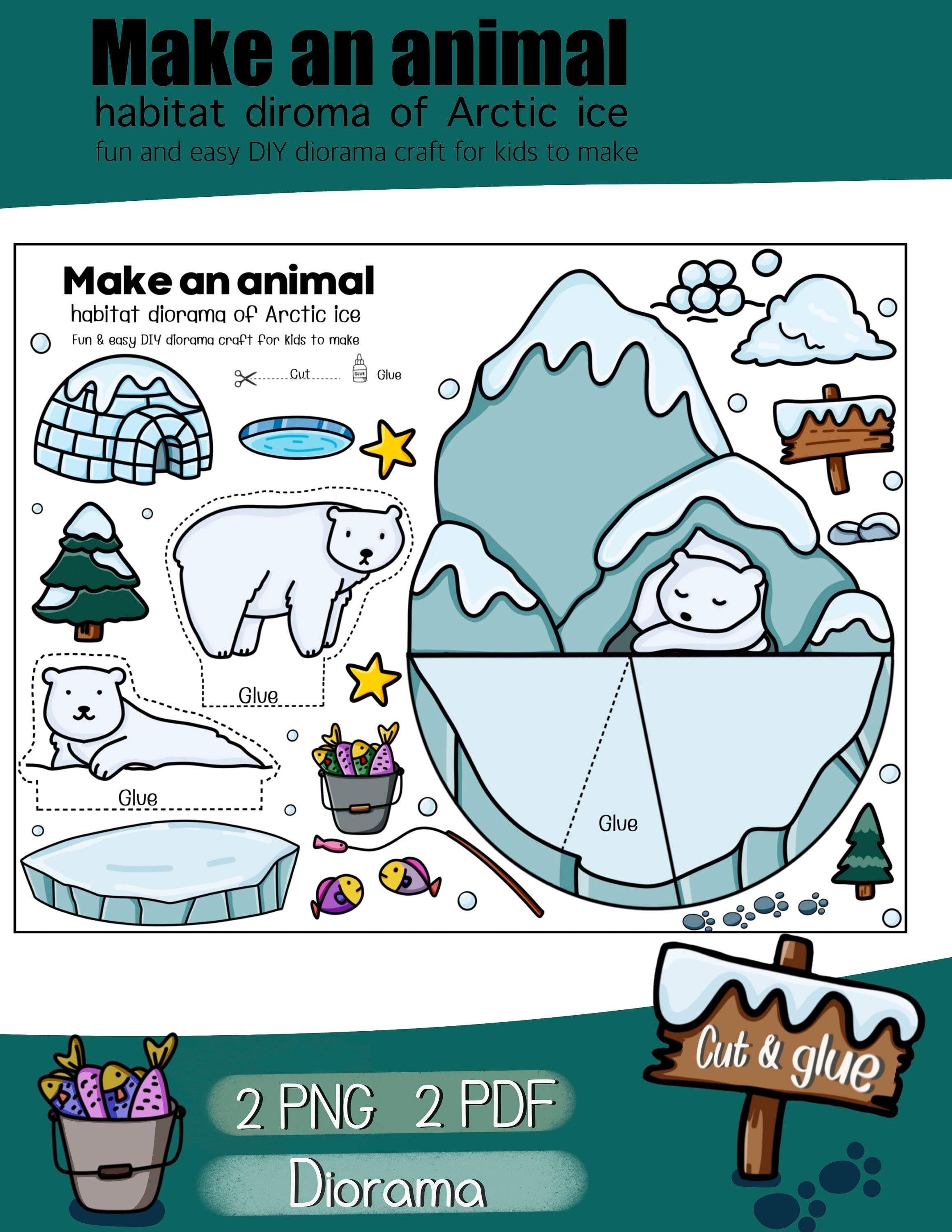 Make an Arctic,printable Arctic,paper Craft for Kid,arctic Diorama ...