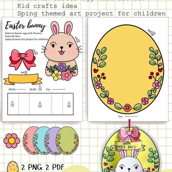 Build an Easter egg craft and hanging decorations,Easter craft activity page cut and paste ,easter craft ,printable craft,sping leaning