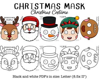 Baker Ross Lot De 4 Masques à Décorer Noël Enfants - Bonhomme De Neige, Renne, Père Noël, Lutin