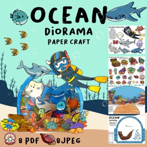Easy Ocean Craft Activity Ocean Habitat Diorama Ocean Theme diy paper craft