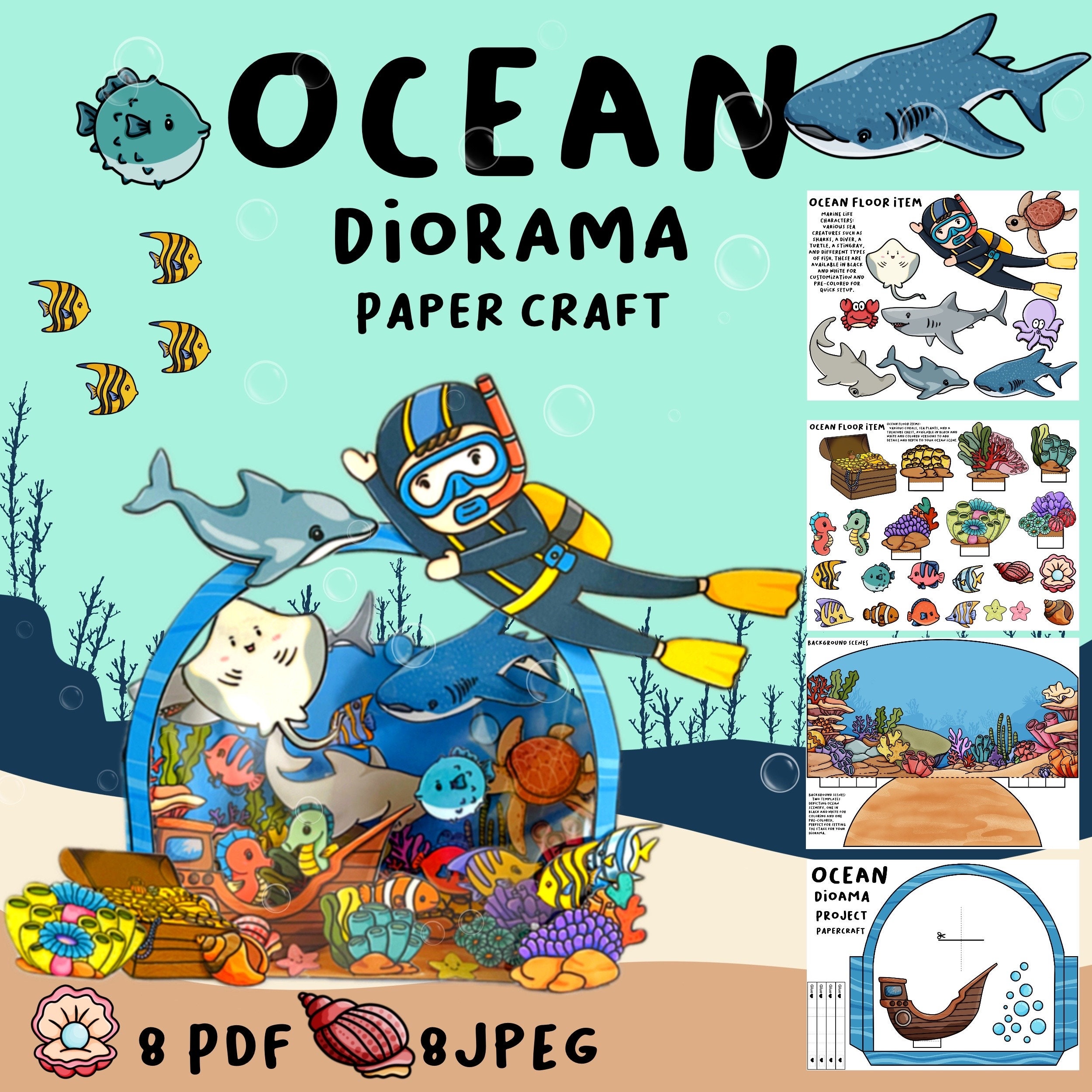 Ocean Diorama Paper Craft: DIY Habitat Activity (digital Download) - Etsy
