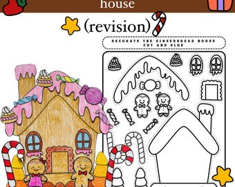 Decorate The Christmas Tree, Christmas Preschool Printable,Christmas Activity For Kids,Christmas Tree Printable,decorate ginger bread house
