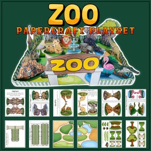 Zoo Papercraft Playset: DIY Animal Diorama (Digital Download)