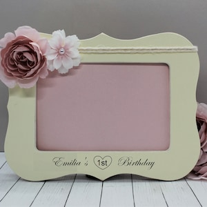 Baby first birthday gift girl / 1st birthday girl gift personalized photo frame