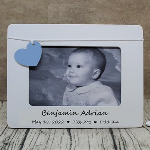Baby boy gift personalized picture frame / Baby boy frame / new baby gift boy personalized / birth stats gift