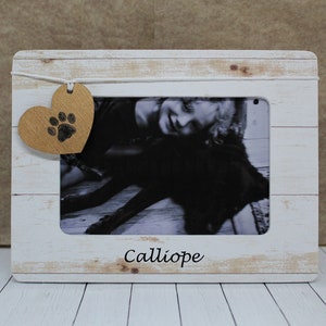 Personalized dog frame with paw print dog Picture frame