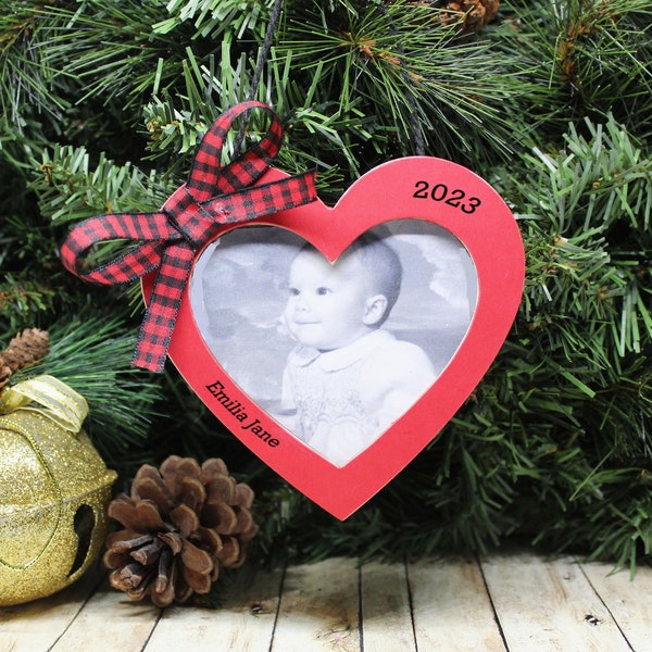 Personalized christmas ornaments for kids / custom ornaments photo frame / ornament with name