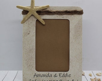 Newly Engaged Gift Photo Frame Nautical, Beach Engagement Gift for couples / sister / friend