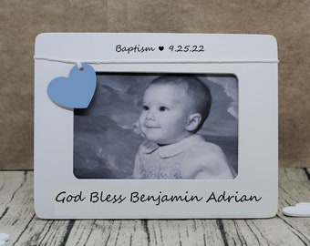 Baptism frame personalized / Baptism gift boy / Christening gifts for boys / Personalized Baptism gift for baby boy picture frame