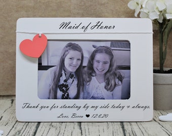 Maid of honor frame / personalized picture frame bridesmaid gift / Maid of honor gift from bride / maid of honor picture frame photo frame