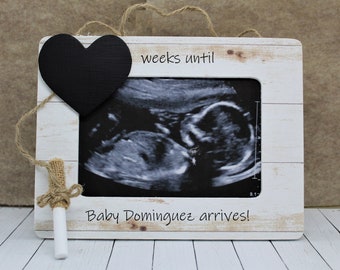 Ultrasound frame / baby countdown sonogram picture frame / first time dad gift for 1st Fathers day