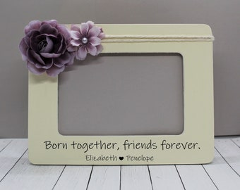 Twin baby gift for girls / Personalized twins picture frame / twin girls gift twin babies frame