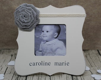 Baby picture frame / baby gift personalized girl photo frame