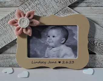 New baby girl gift personalized picture frame / baby frames with name / newborn baby gift girl