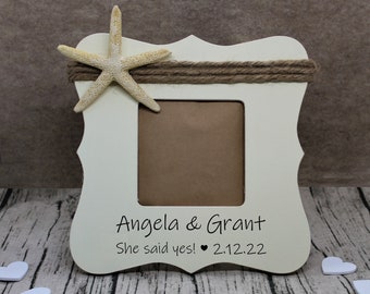 Beach engagement gifts / personalized beach gift for bride to be, engaged on beach frame