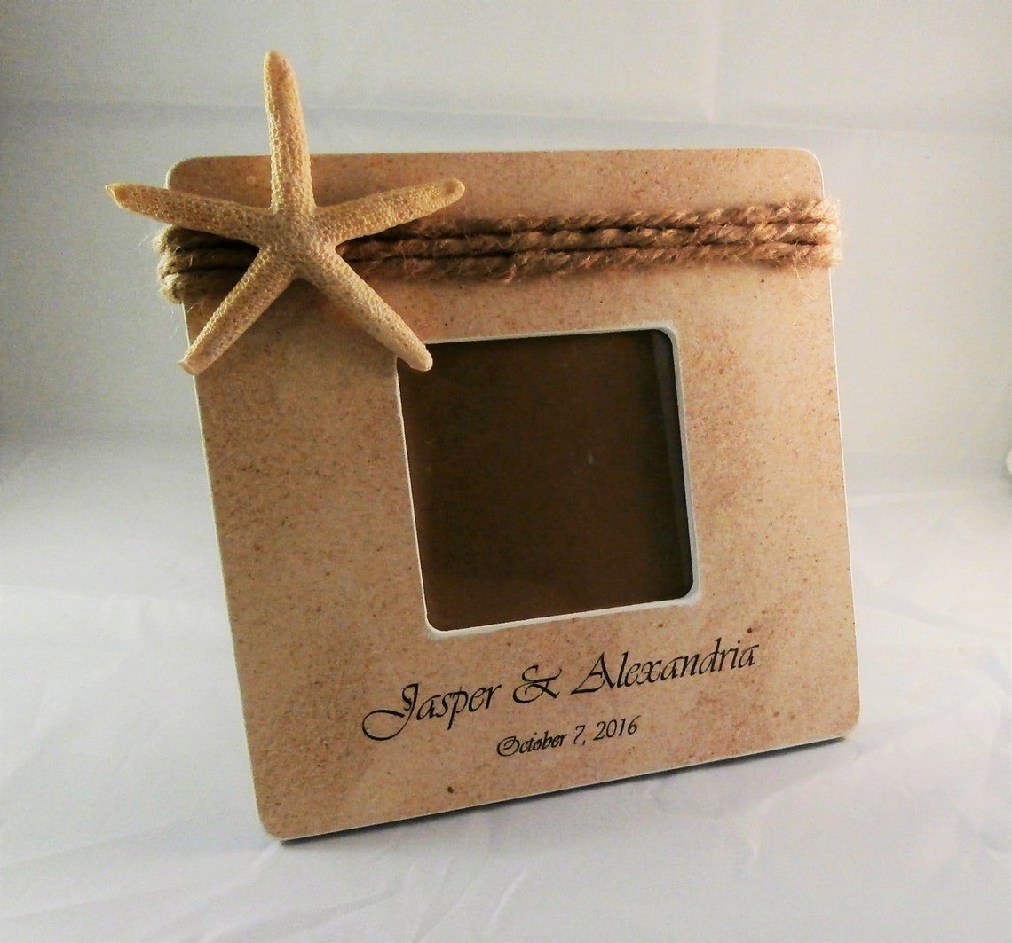 Beach wedding picture frame bride and groom gift beach theme Etsy