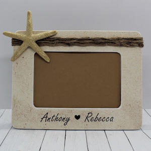 Beach picture frame / wedding gift beach theme / Mom Christmas gift beach frame custom personalized frame / customized picture frame