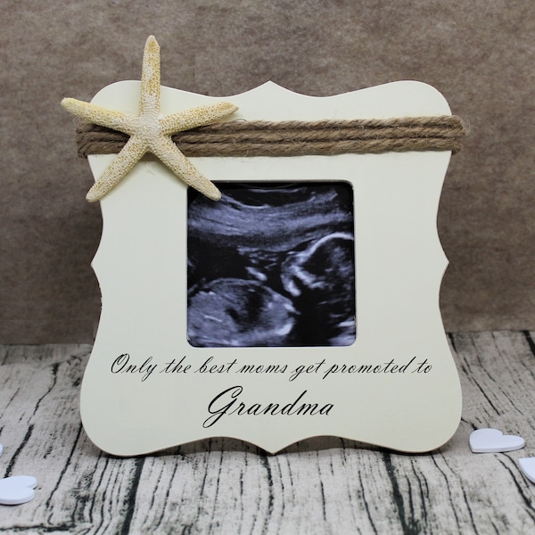 Beach Pregnancy announcement / grandma gifts from baby announcement beach frame mothers day