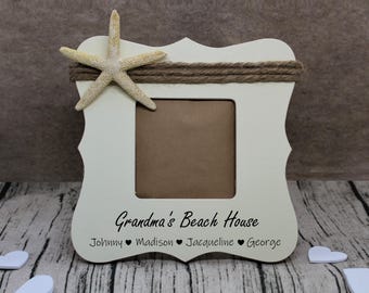 Beach house picture frame / Mother's Day Grandma gift personalized
