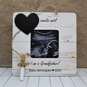 Pregnancy announcement grandpa / fathers day gift for new grandparent ultrasound picture frame