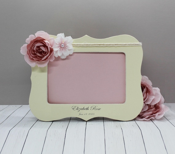 Personalized picture frame baby girl gift, custom birth photo frames