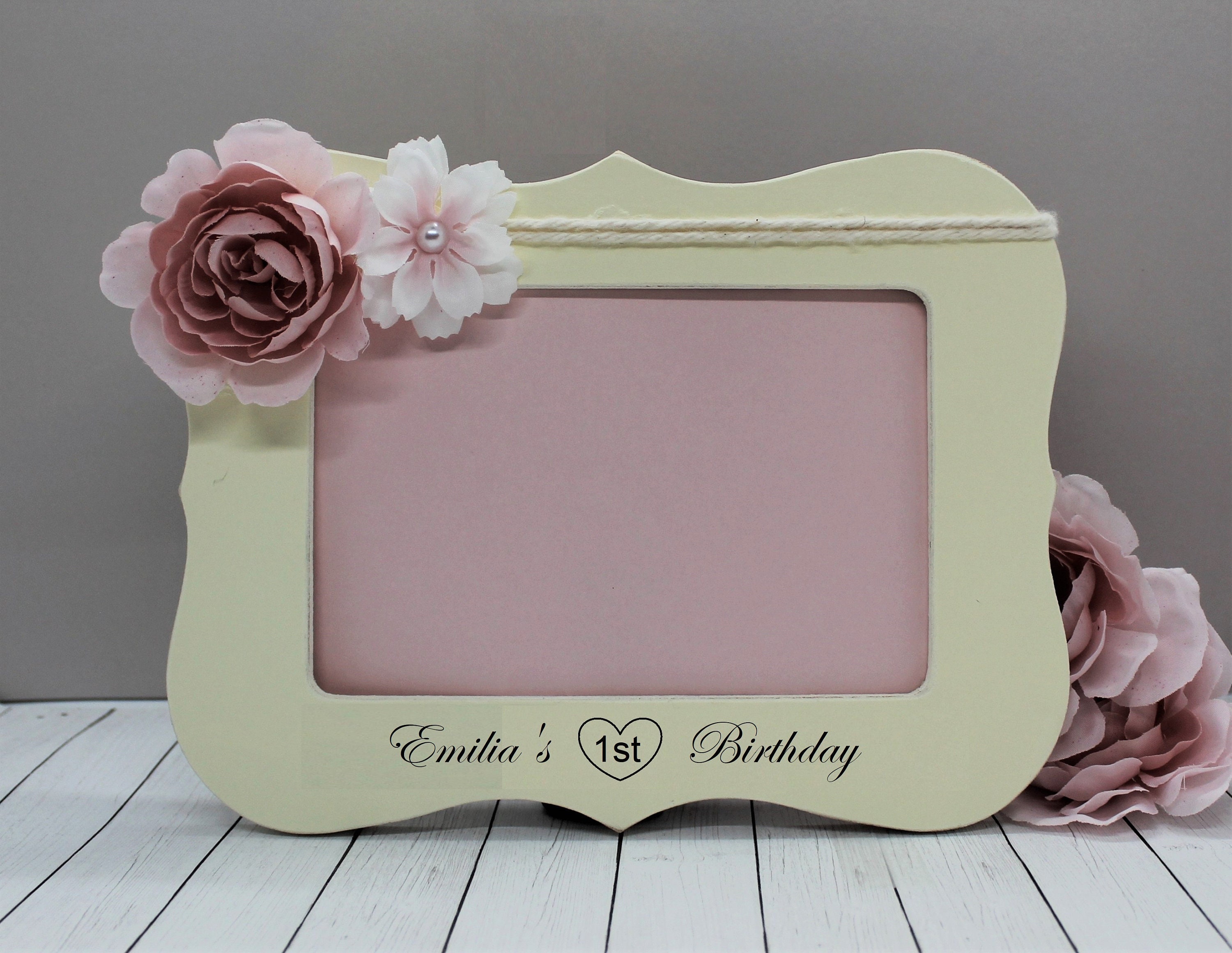 Baby first birthday gift girl / 1st birthday girl gift personalized photo frame